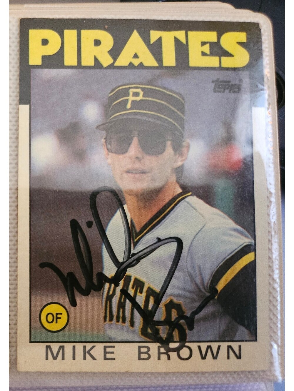 MIKE BROWN hand Signed 1987 Topps Card autograph PITTSBURGH PIRATES
